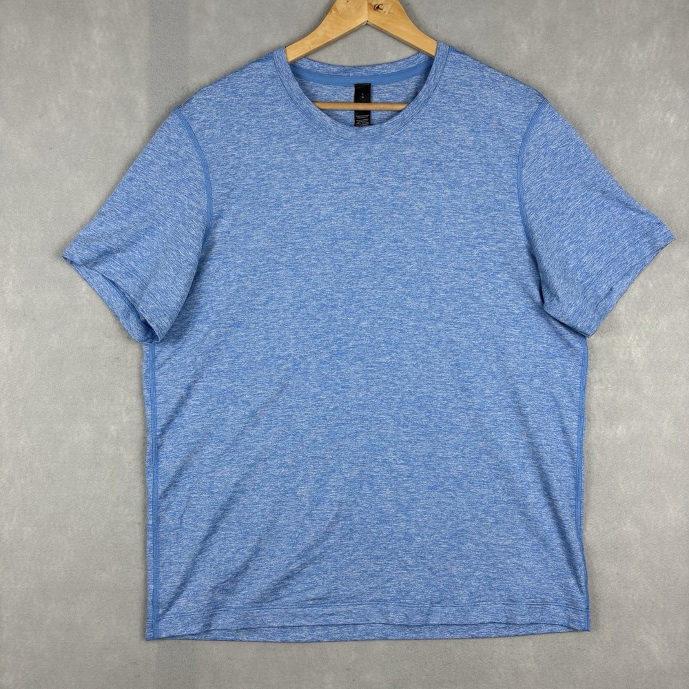 Lululemon Soft Jersey Short Sleeve Shirt Mens Large Blue Performance Casual Tee